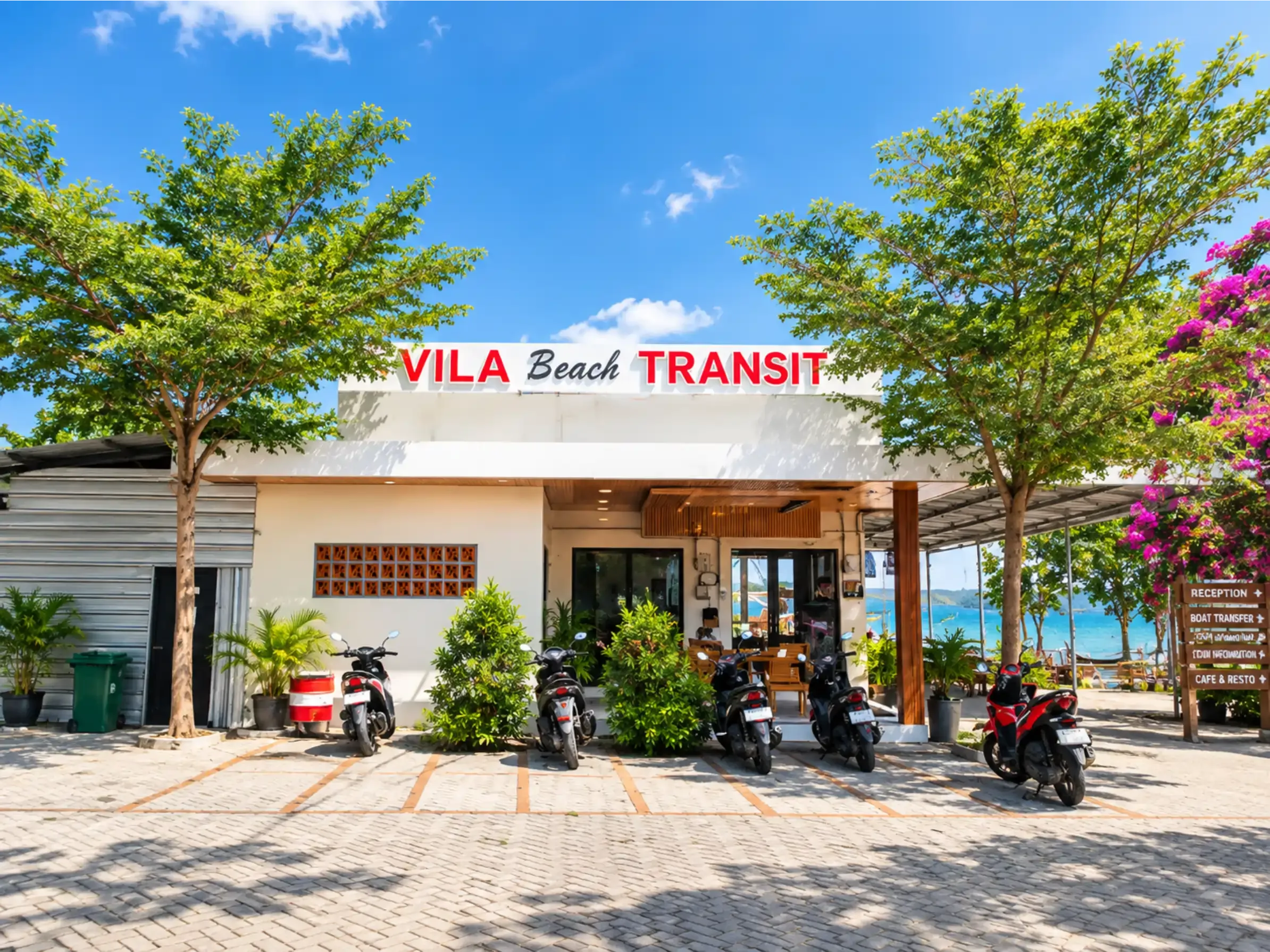 Titik kumpul di Vila Beach Transit